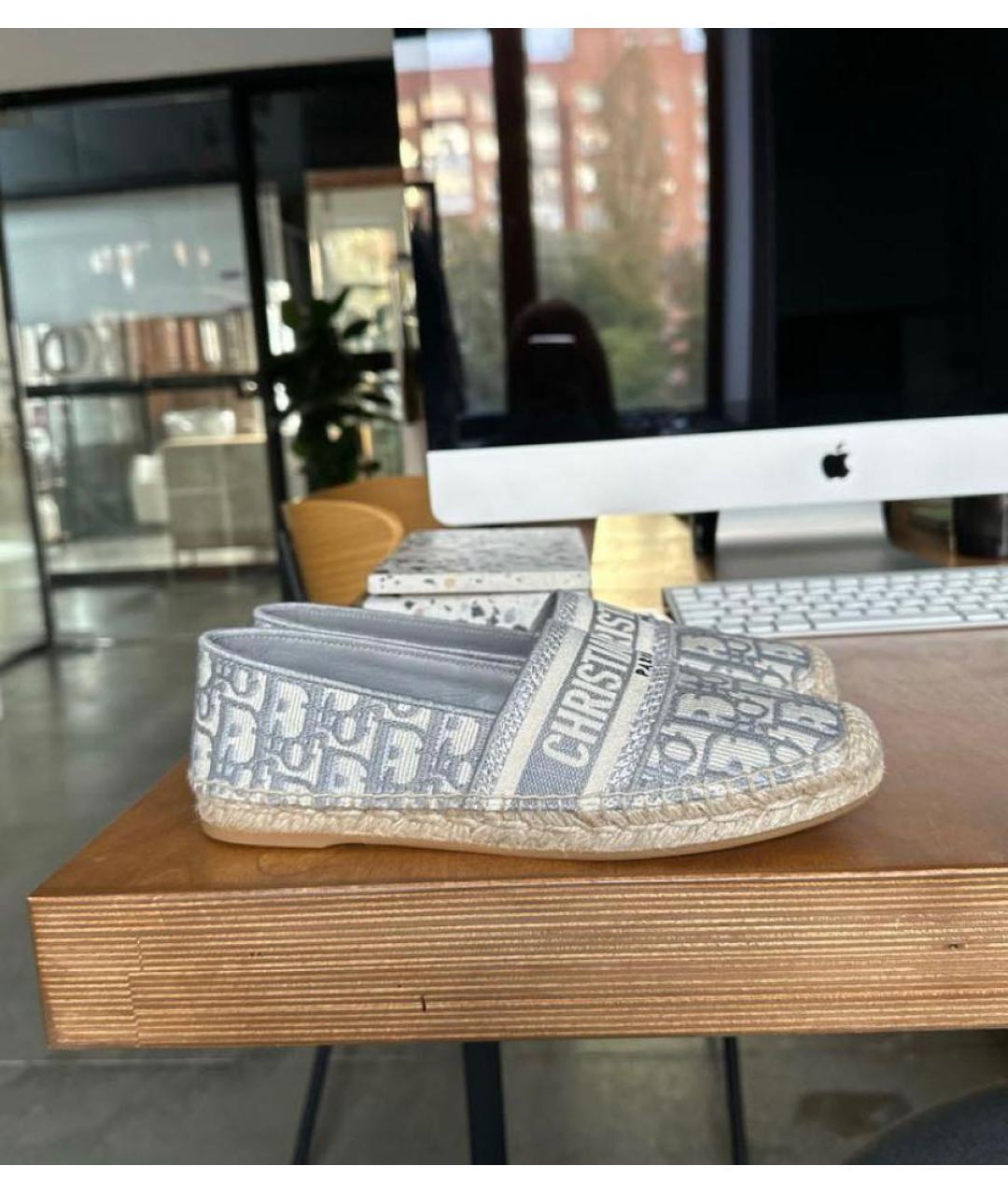 CHRISTIAN DIOR Серые текстильные эспадрильи, фото 5