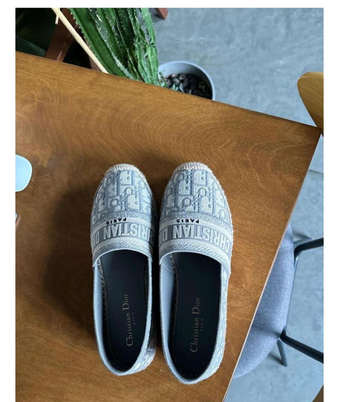 CHRISTIAN DIOR Серые текстильные эспадрильи, фото 3