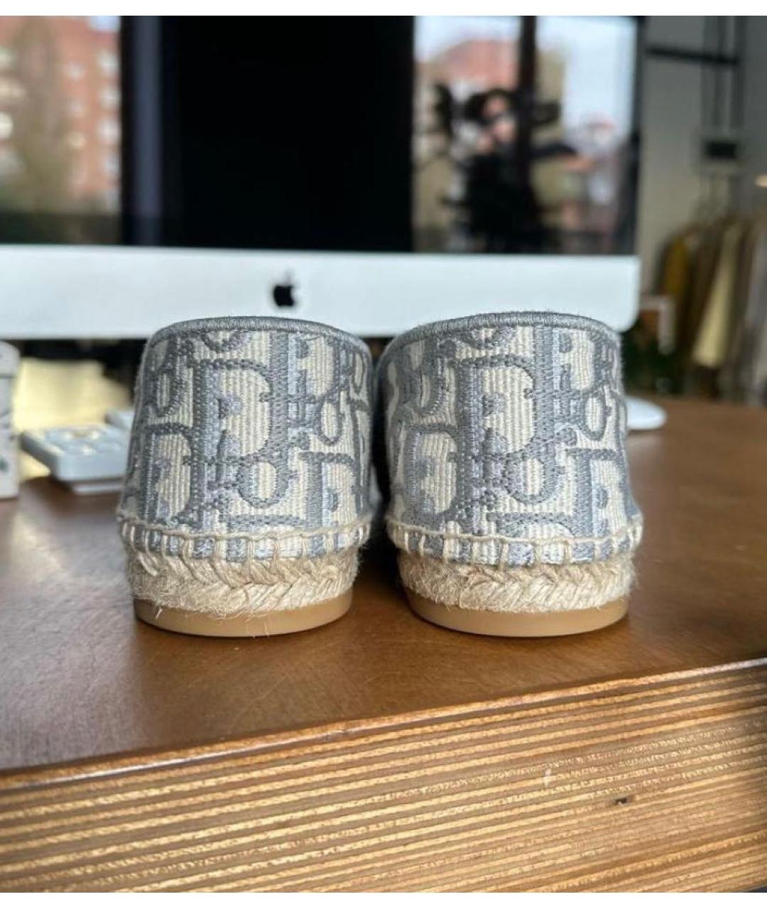 CHRISTIAN DIOR Серые текстильные эспадрильи, фото 4