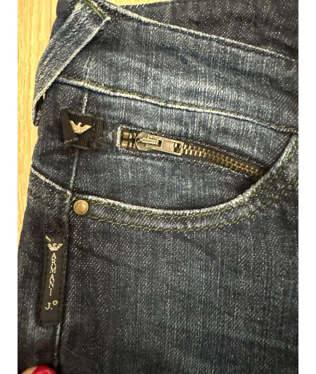 ARMANI JEANS Темно-синие прямые джинсы, фото 3