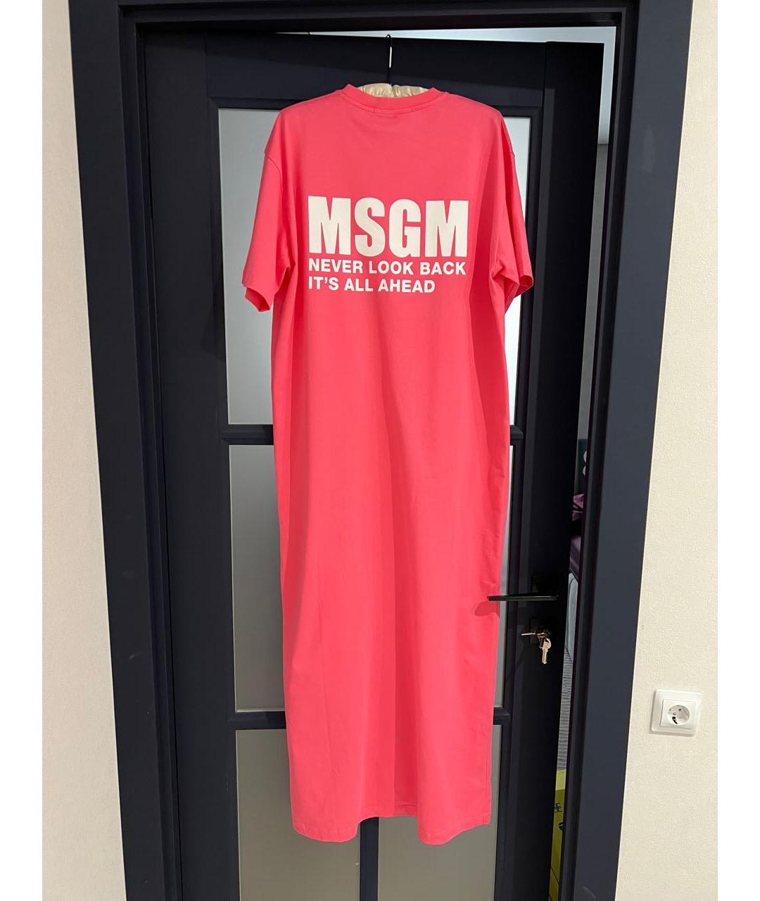 MSGM Розовое хлопковое повседневное платье, фото 5
