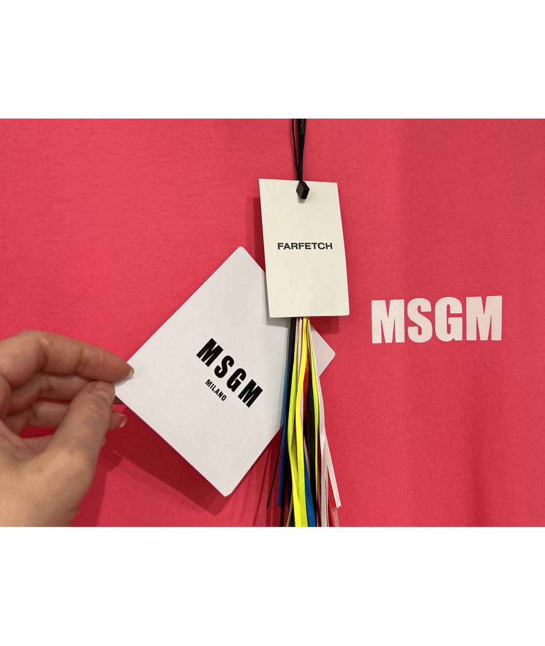 MSGM Розовое хлопковое повседневное платье, фото 7