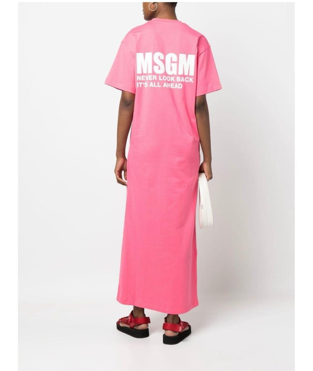 MSGM Розовое хлопковое повседневное платье, фото 2