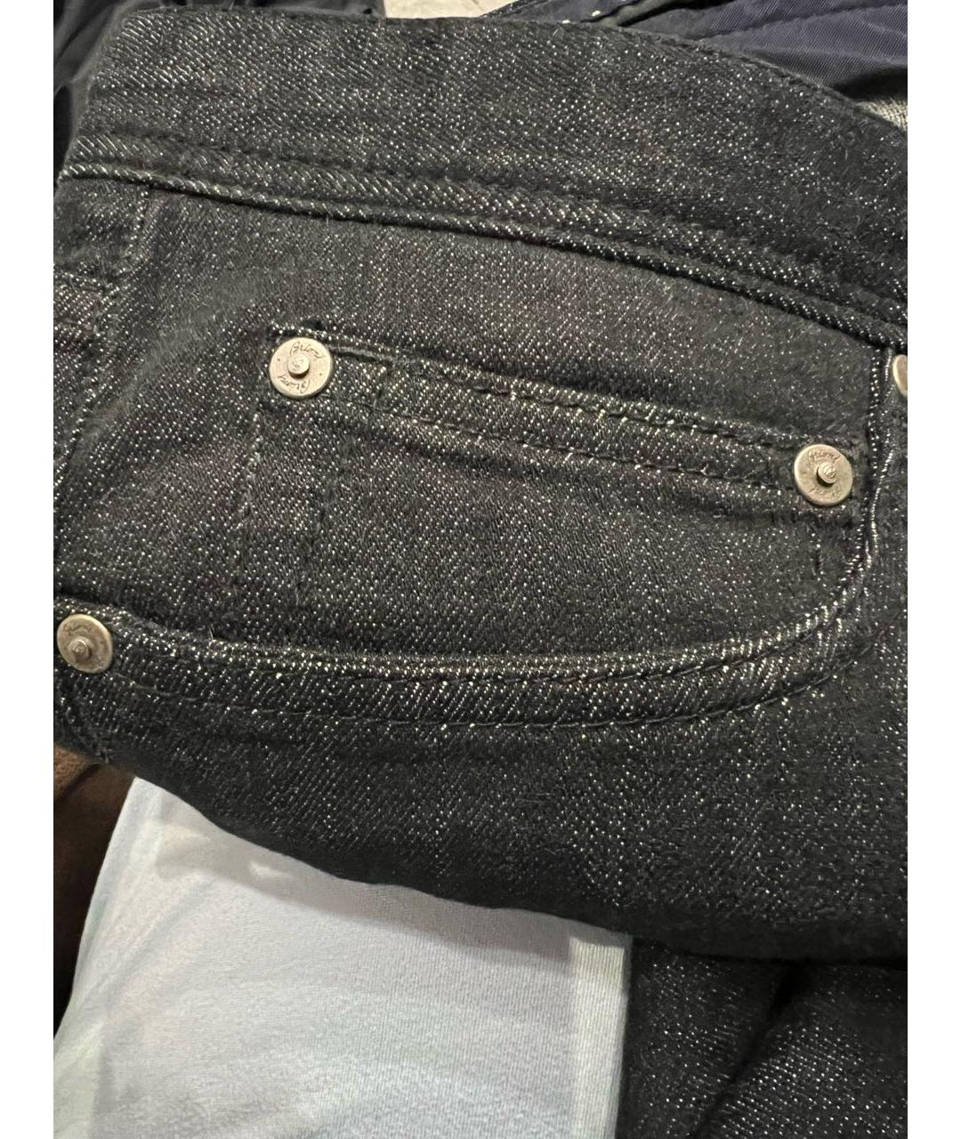 BRIONI Черные хлопко-кашемировые прямые джинсы, фото 7