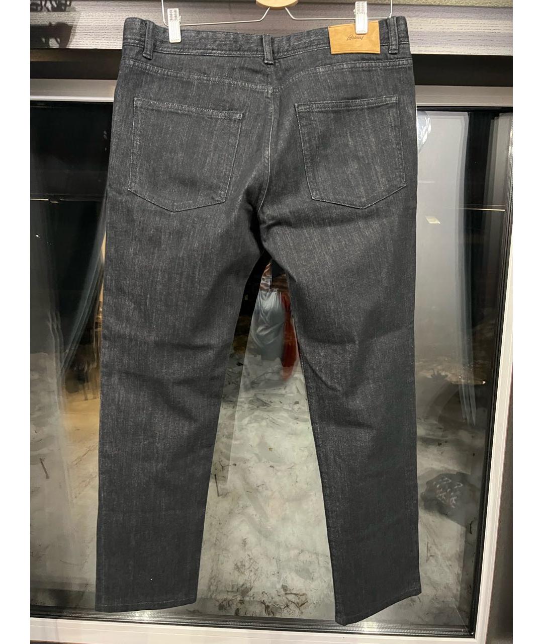 BRIONI Черные хлопко-кашемировые прямые джинсы, фото 2