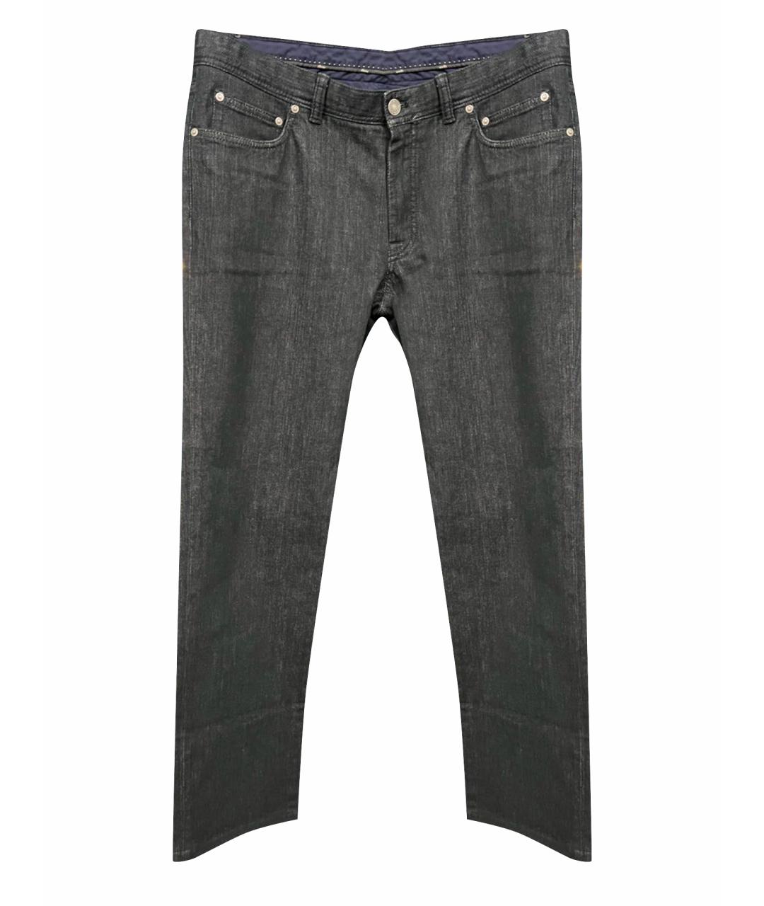 BRIONI Черные хлопко-кашемировые прямые джинсы, фото 1