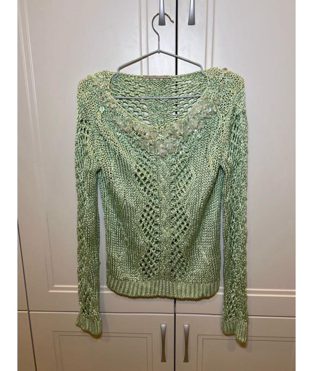 ERMANNO SCERVINO Салатовый шелковый джемпер / свитер, фото 3