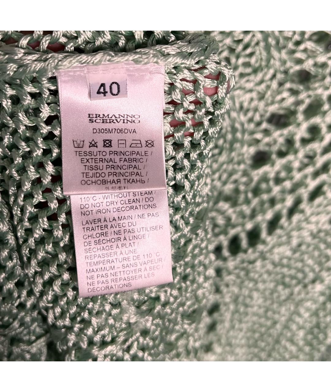 ERMANNO SCERVINO Салатовый шелковый джемпер / свитер, фото 4