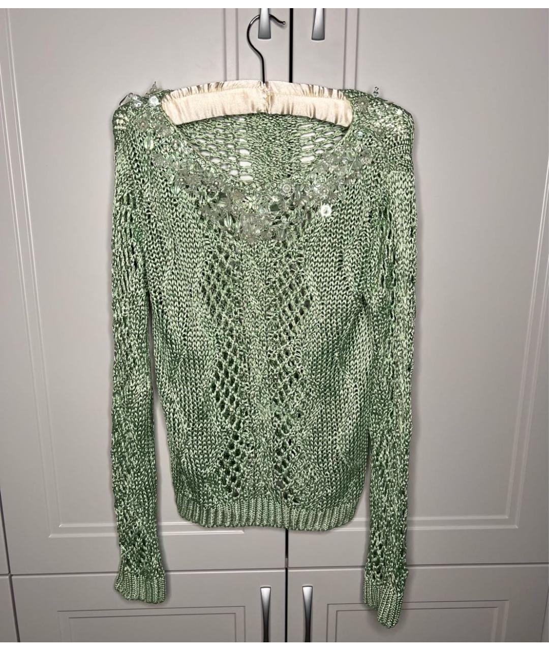 ERMANNO SCERVINO Салатовый шелковый джемпер / свитер, фото 7