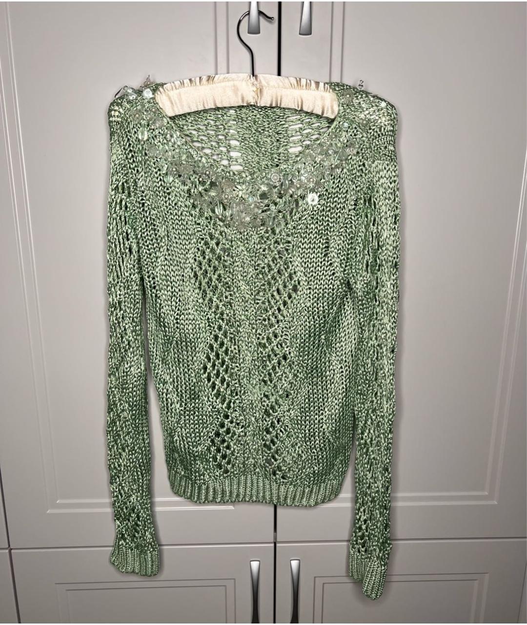 ERMANNO SCERVINO Салатовый шелковый джемпер / свитер, фото 6