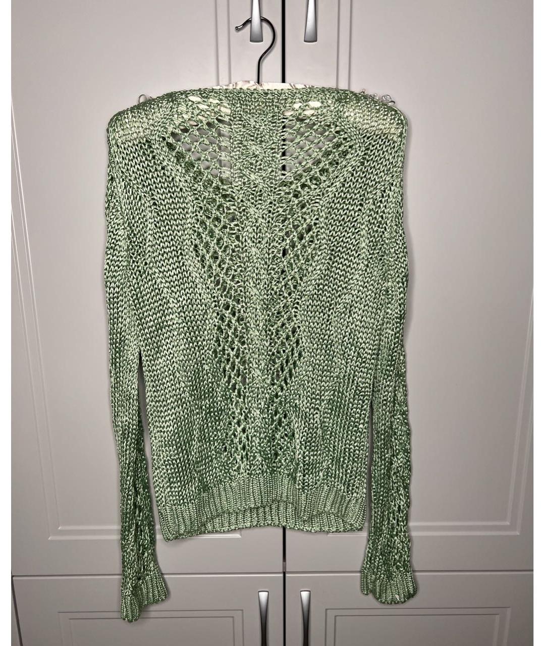 ERMANNO SCERVINO Салатовый шелковый джемпер / свитер, фото 5