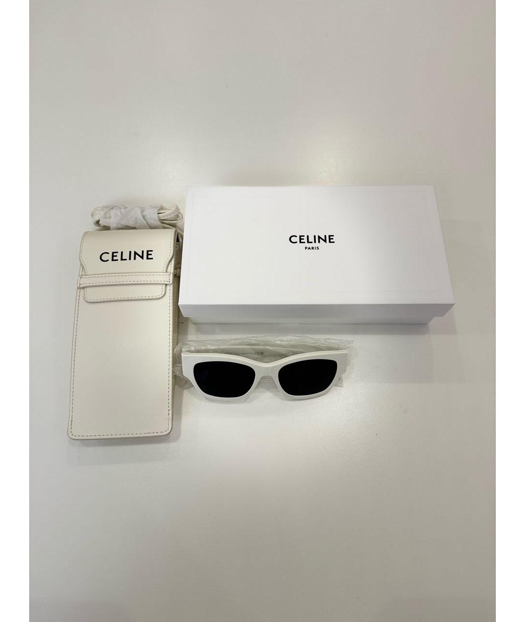 CELINE Белые пластиковые солнцезащитные очки, фото 5
