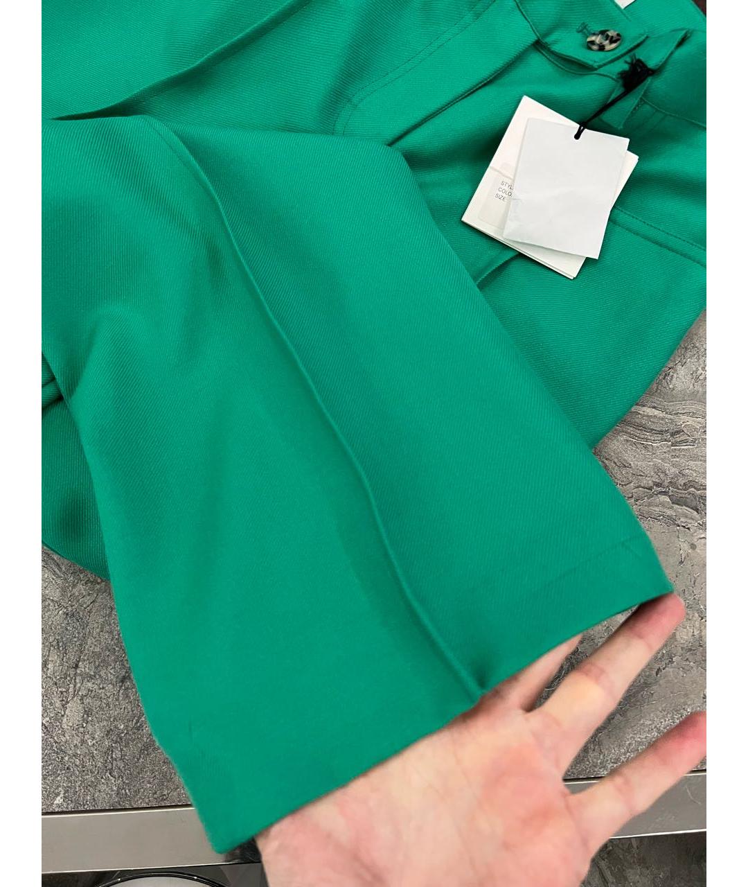GIUSEPPE DI MORABITO Зеленые шерстяные брюки широкие, фото 3