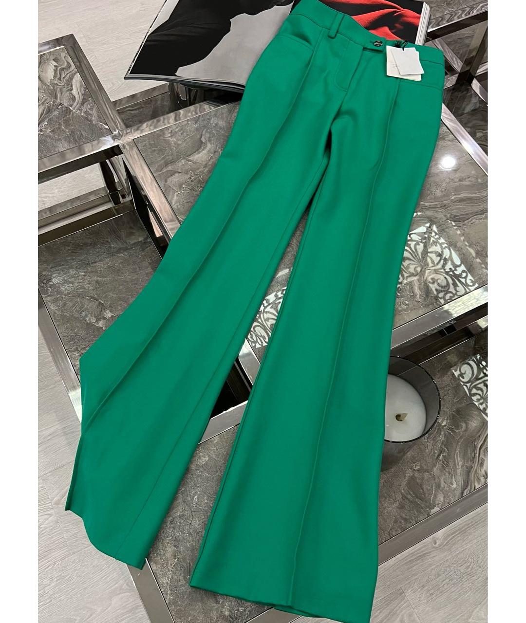 GIUSEPPE DI MORABITO Зеленые шерстяные брюки широкие, фото 2