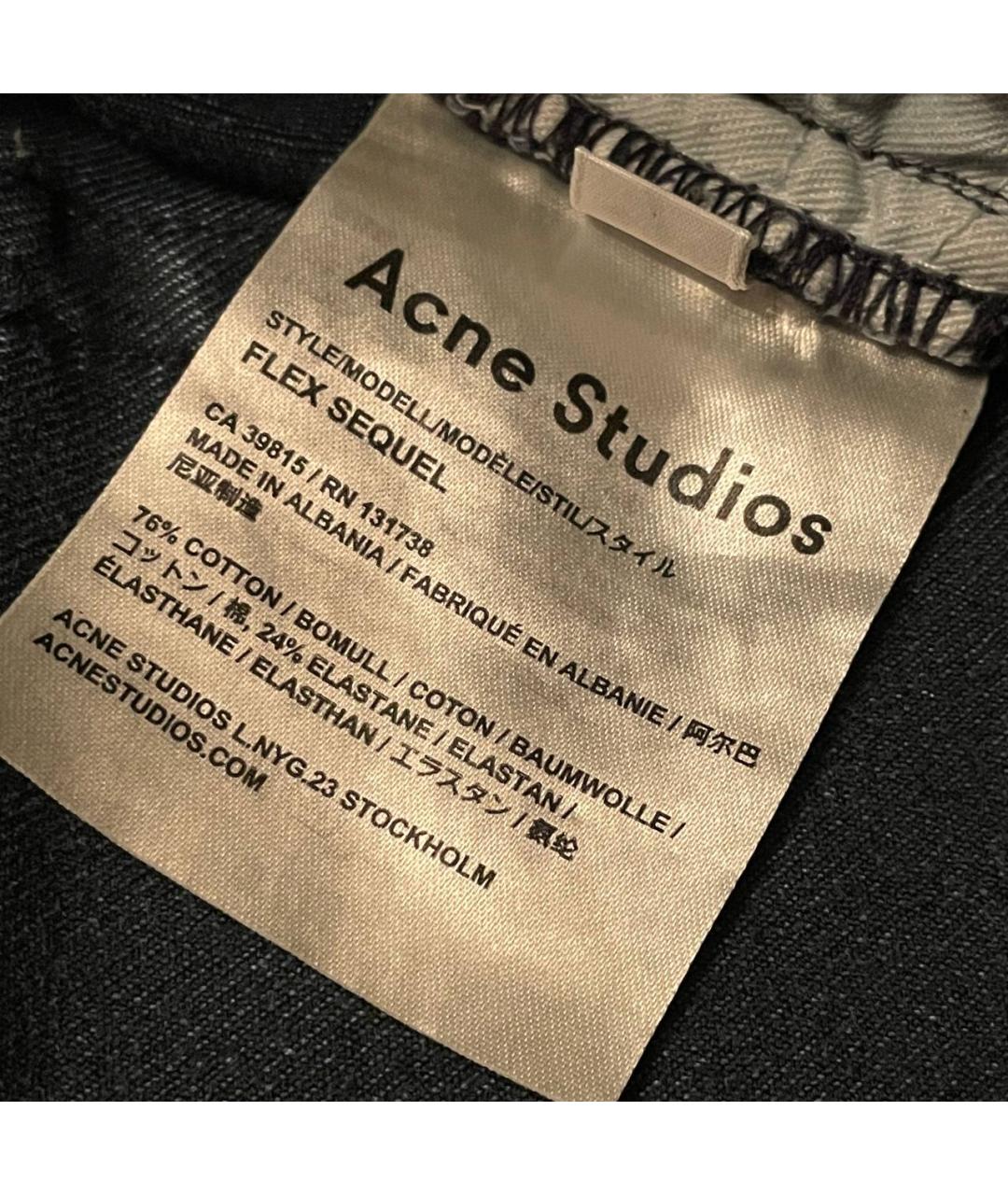 ACNE STUDIOS Голубые хлопко-эластановые джинсы скинни, фото 7