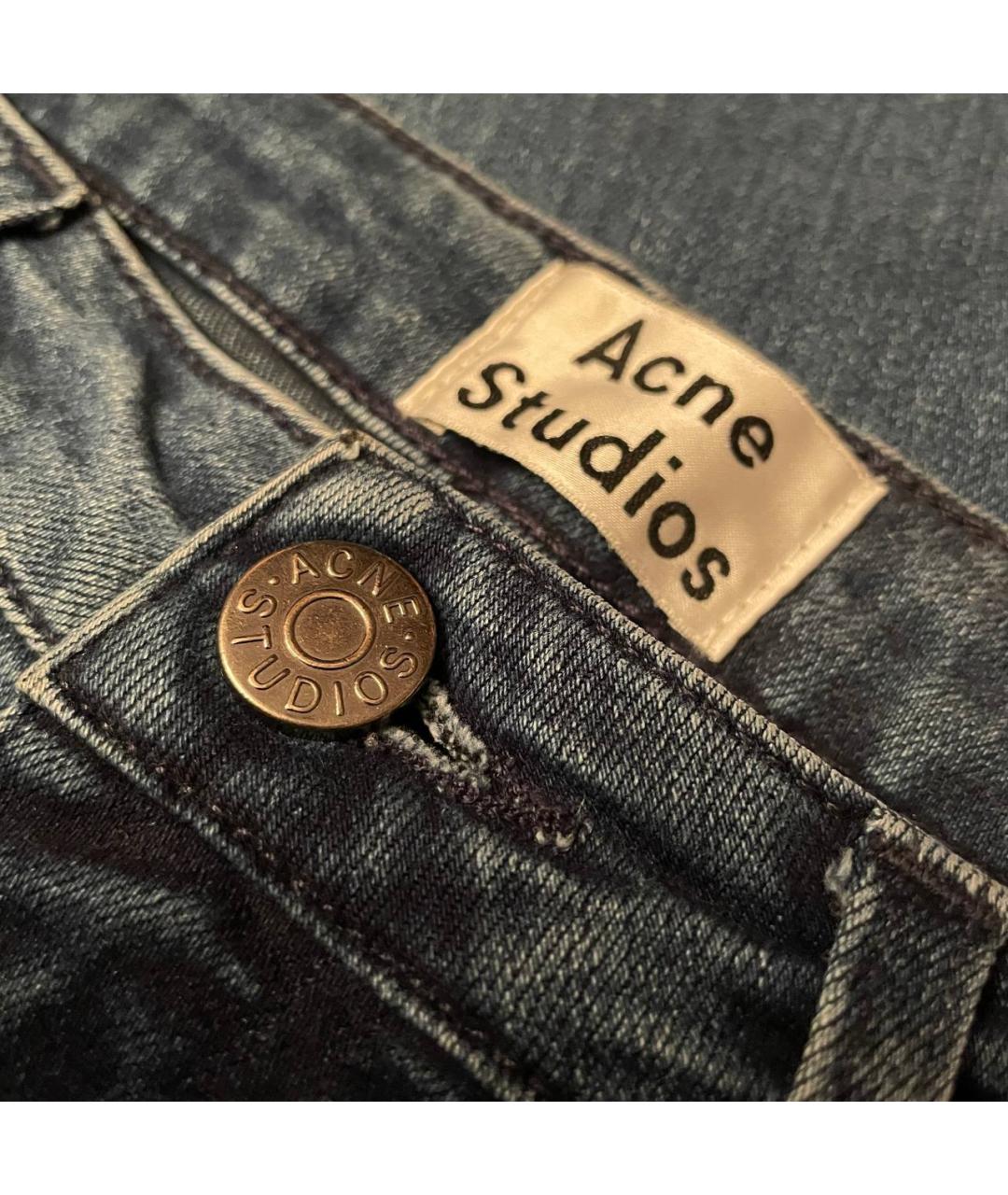 ACNE STUDIOS Голубые хлопко-эластановые джинсы скинни, фото 3