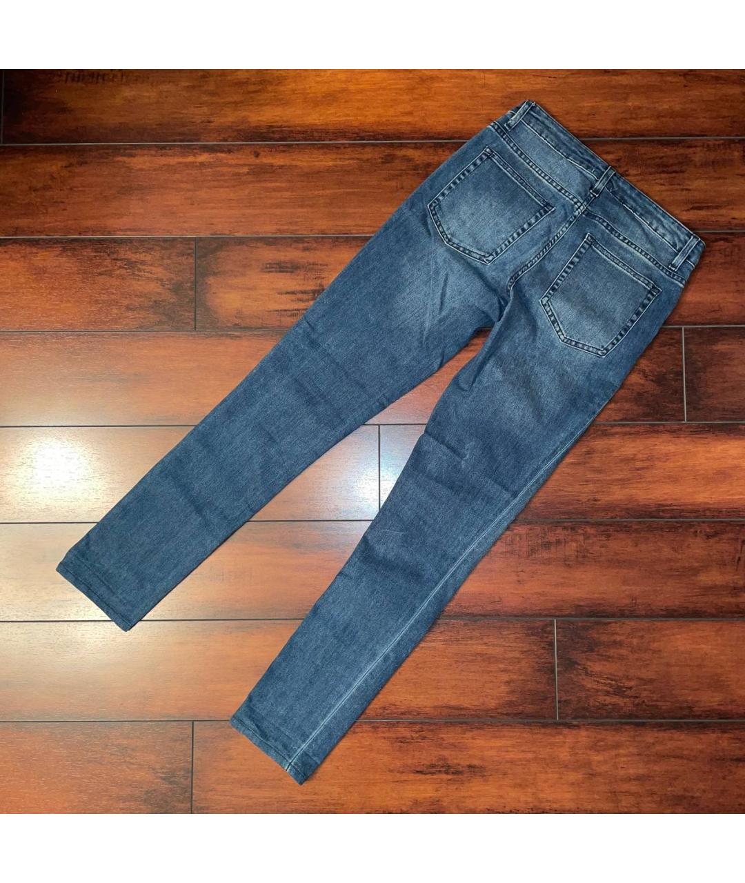 ACNE STUDIOS Голубые хлопко-эластановые джинсы скинни, фото 2