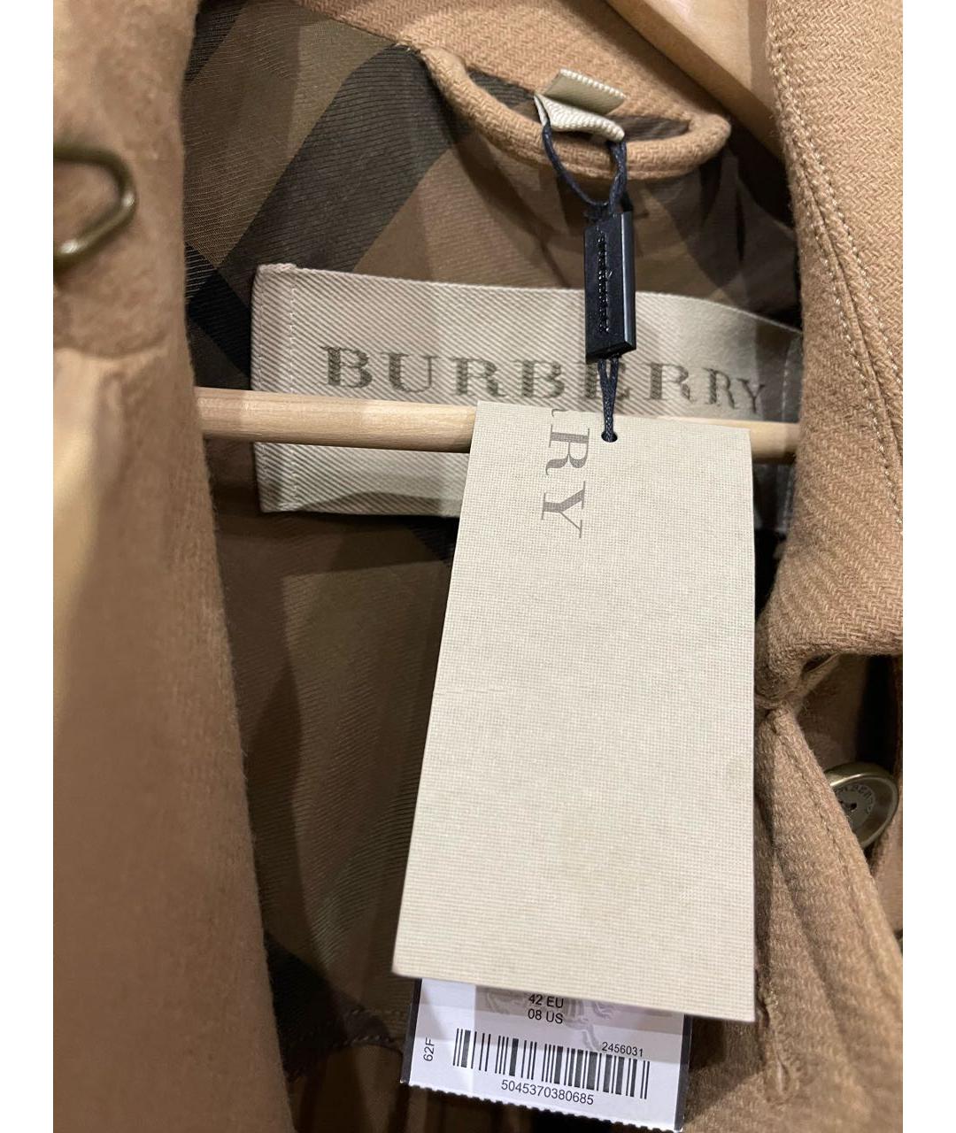 BURBERRY Бежевое шерстяное пальто, фото 3