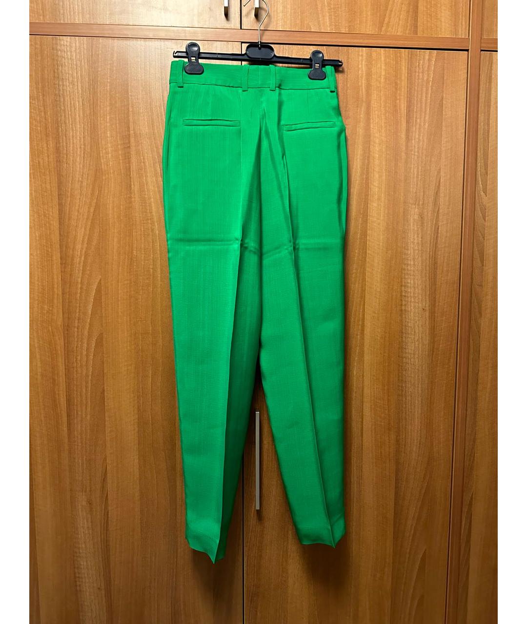SANDRO Зеленые хлопковые брюки узкие, фото 2