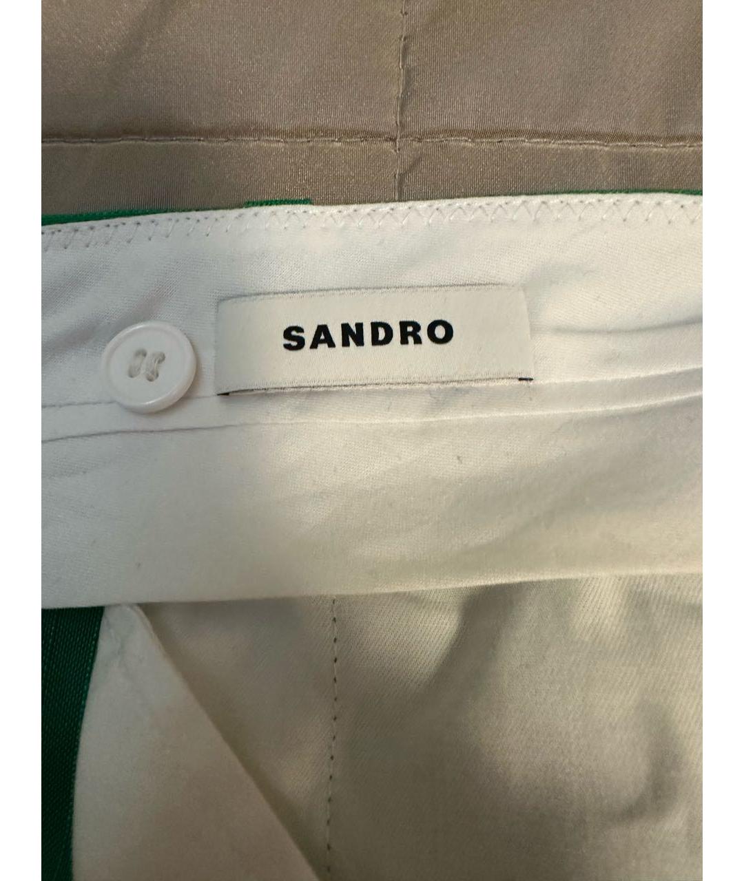 SANDRO Зеленые хлопковые брюки узкие, фото 4