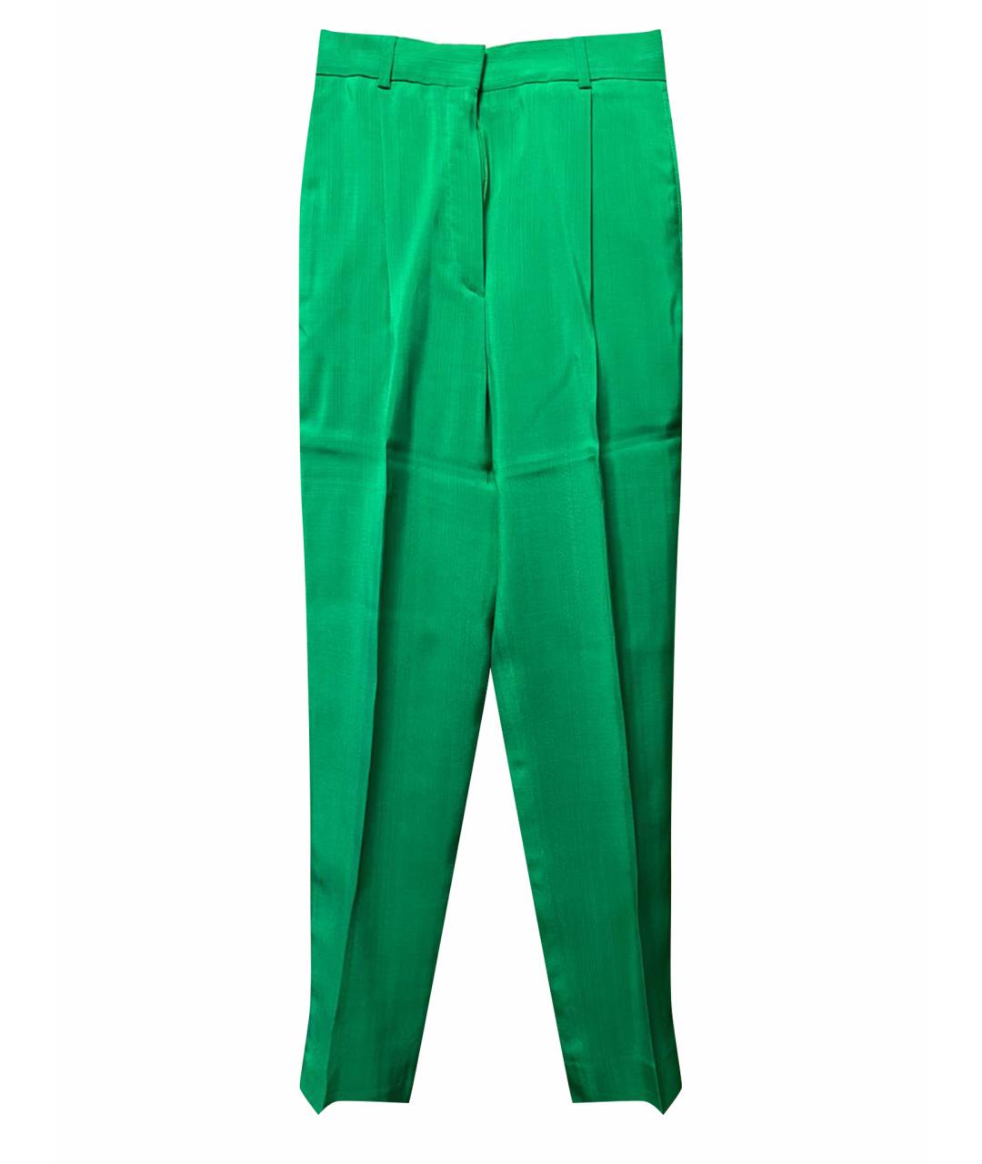 SANDRO Зеленые хлопковые брюки узкие, фото 1