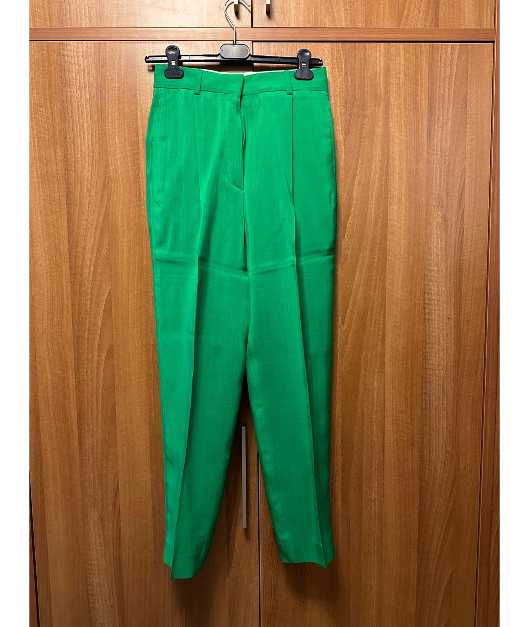 SANDRO Зеленые хлопковые брюки узкие, фото 8
