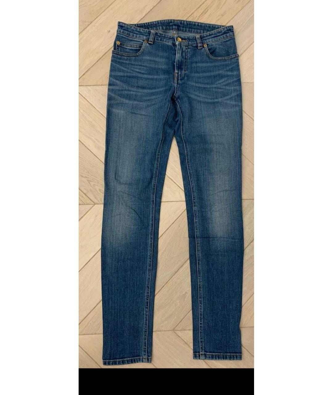 LOUIS VUITTON PRE-OWNED Синие хлопковые джинсы слим, фото 6
