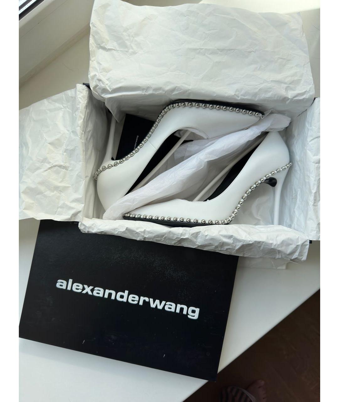 ALEXANDER WANG Белые кожаные свадебные туфли на высоком каблуке, фото 3