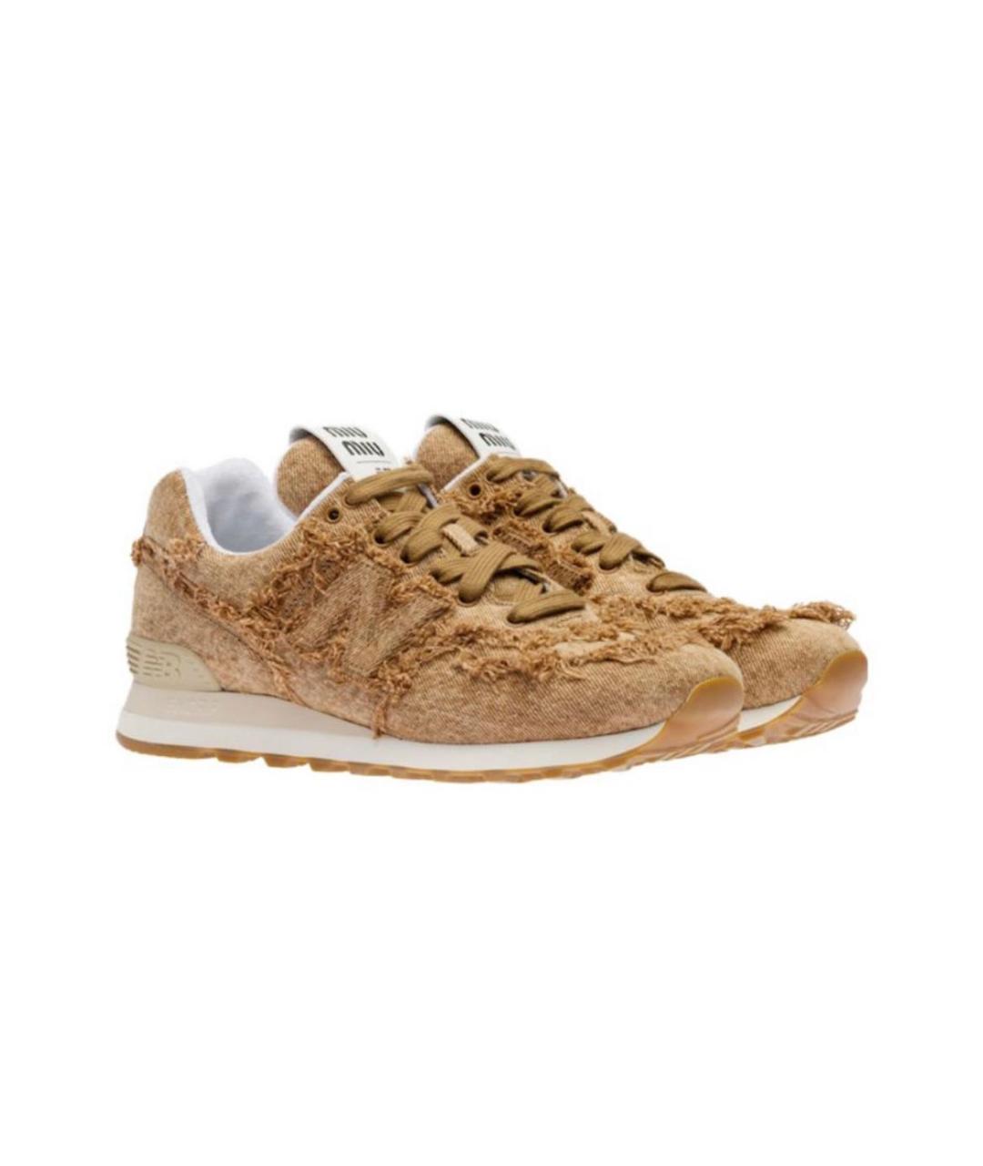NEW BALANCE Бежевые кожаные кроссовки, фото 2