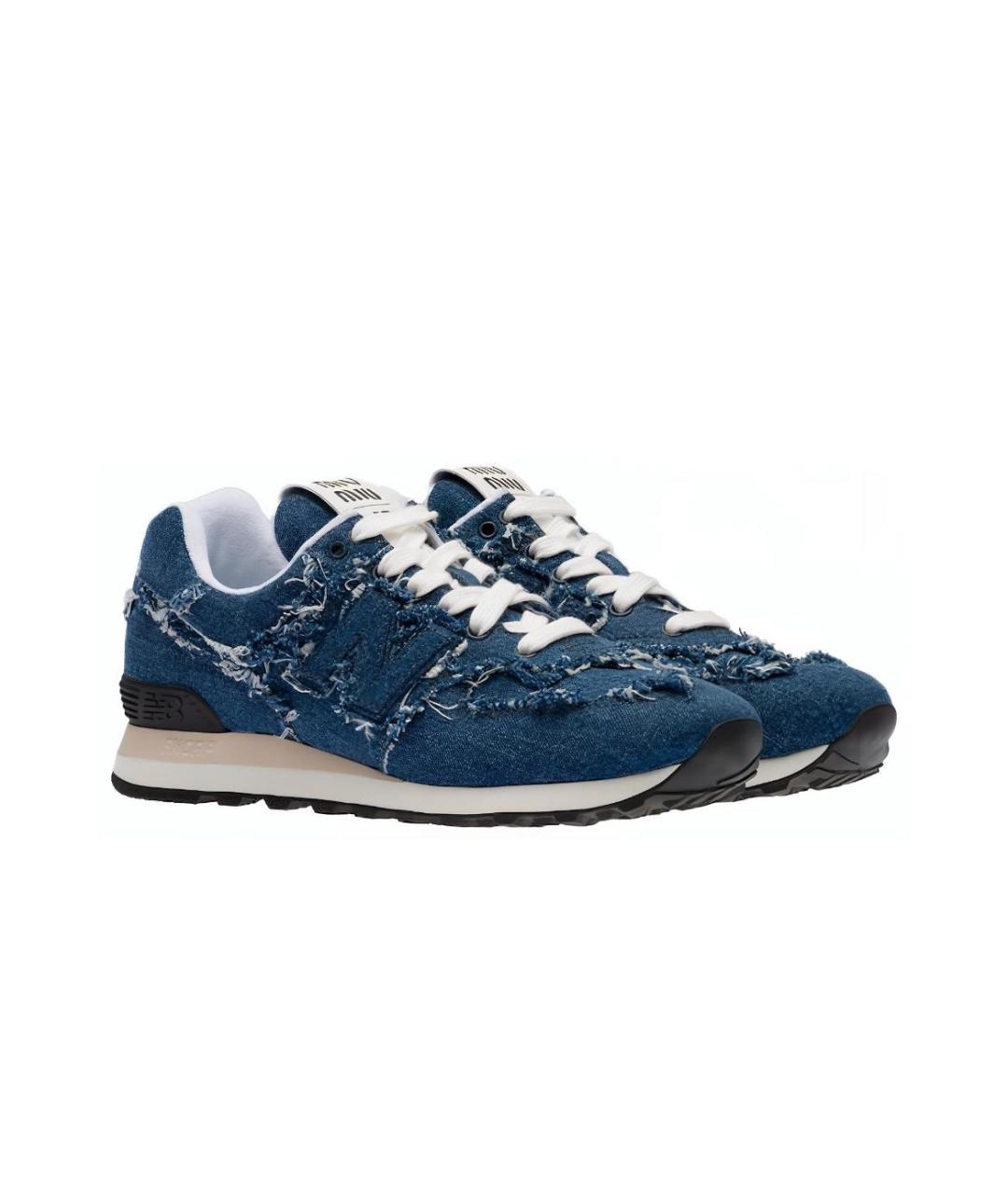 NEW BALANCE Синие кожаные кроссовки, фото 2