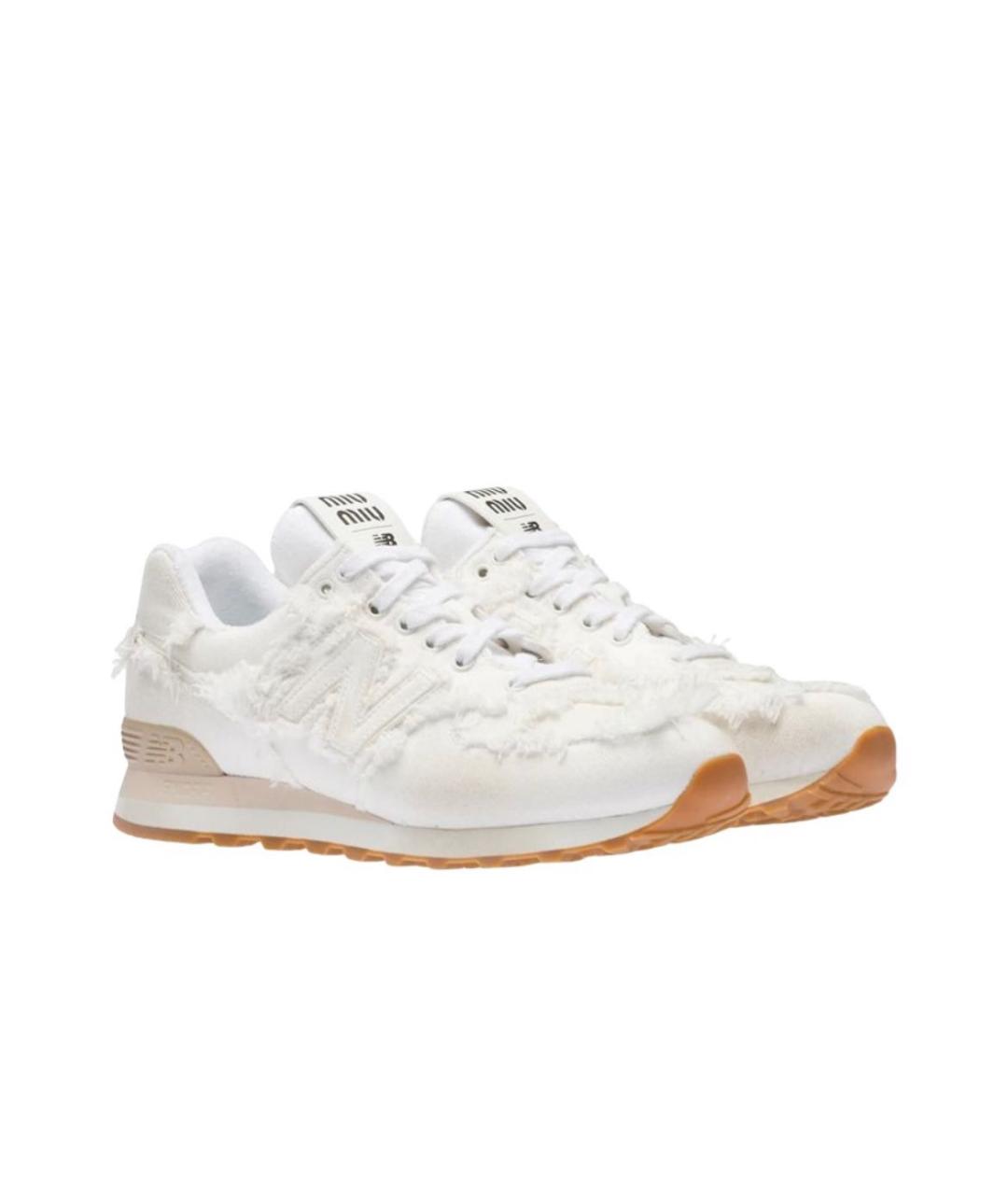 NEW BALANCE Белые кожаные кроссовки, фото 2