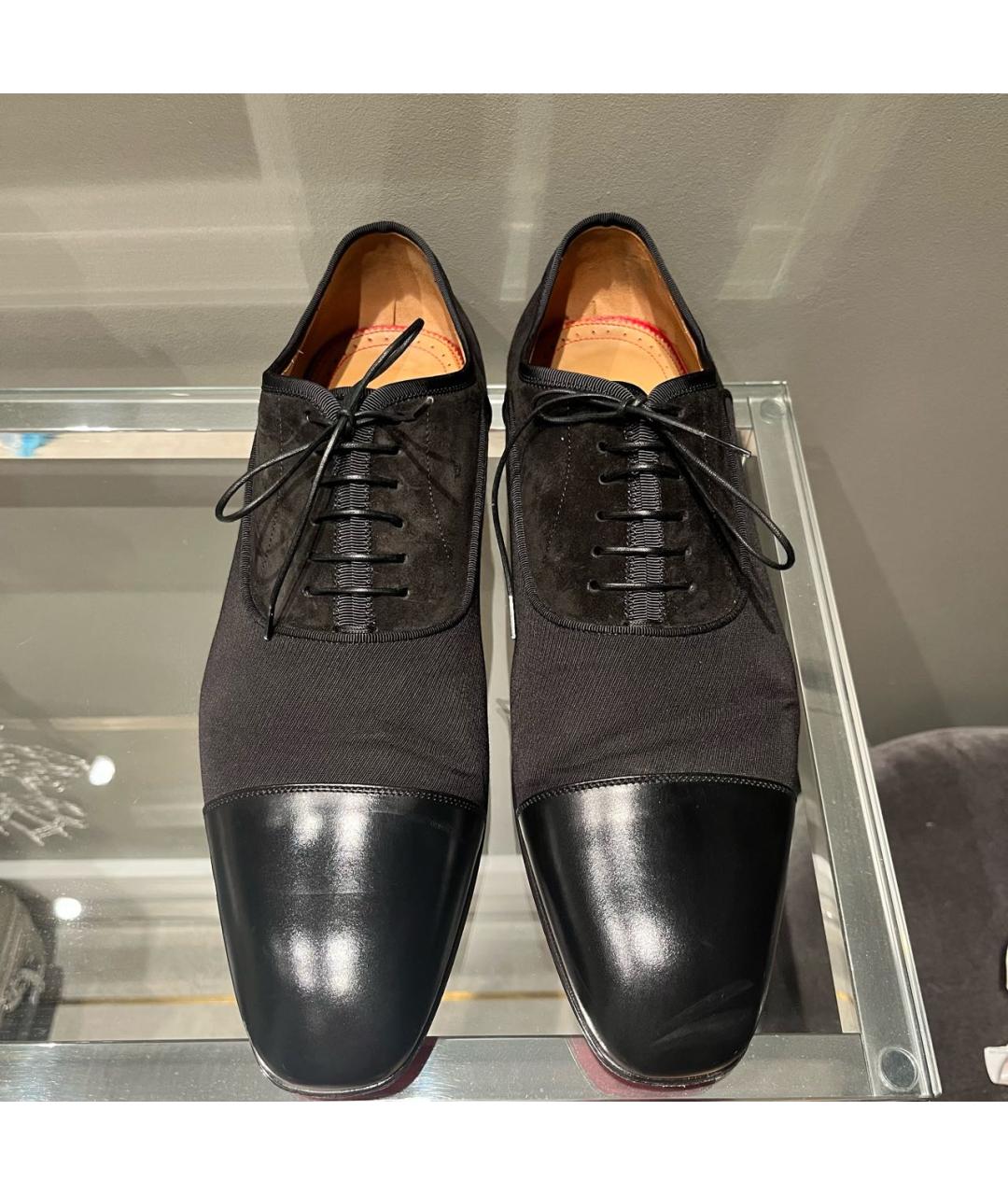 CHRISTIAN LOUBOUTIN Черные кожаные туфли, фото 2