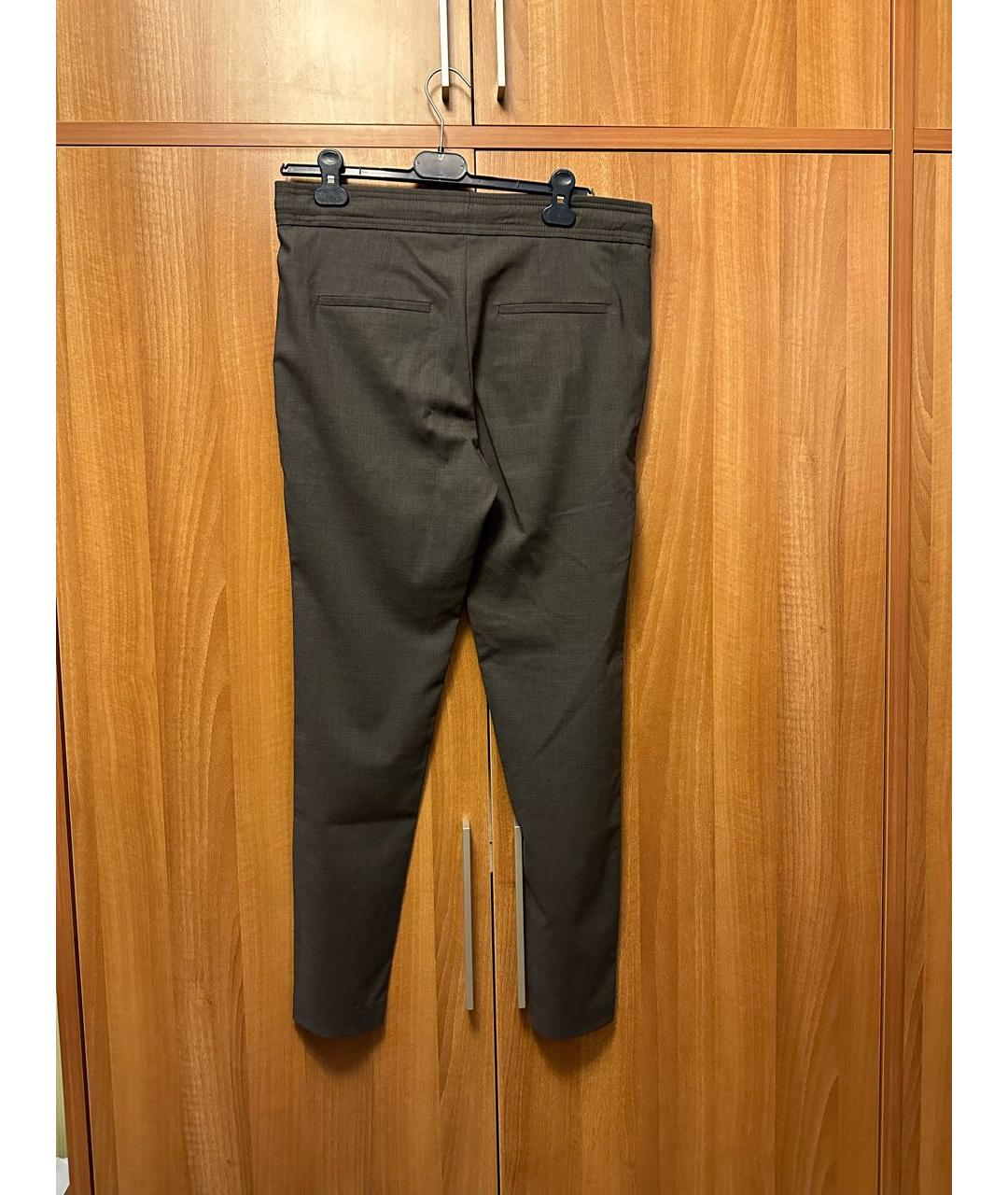 BRUNELLO CUCINELLI Серые шерстяные брюки узкие, фото 2