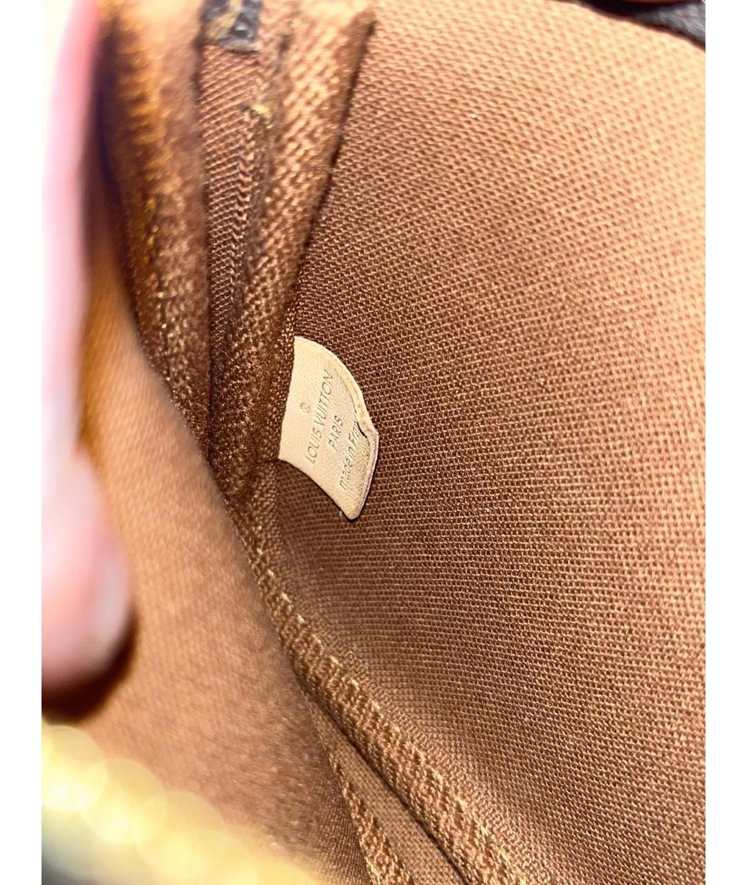 LOUIS VUITTON Коричневая кожаная сумка через плечо, фото 7