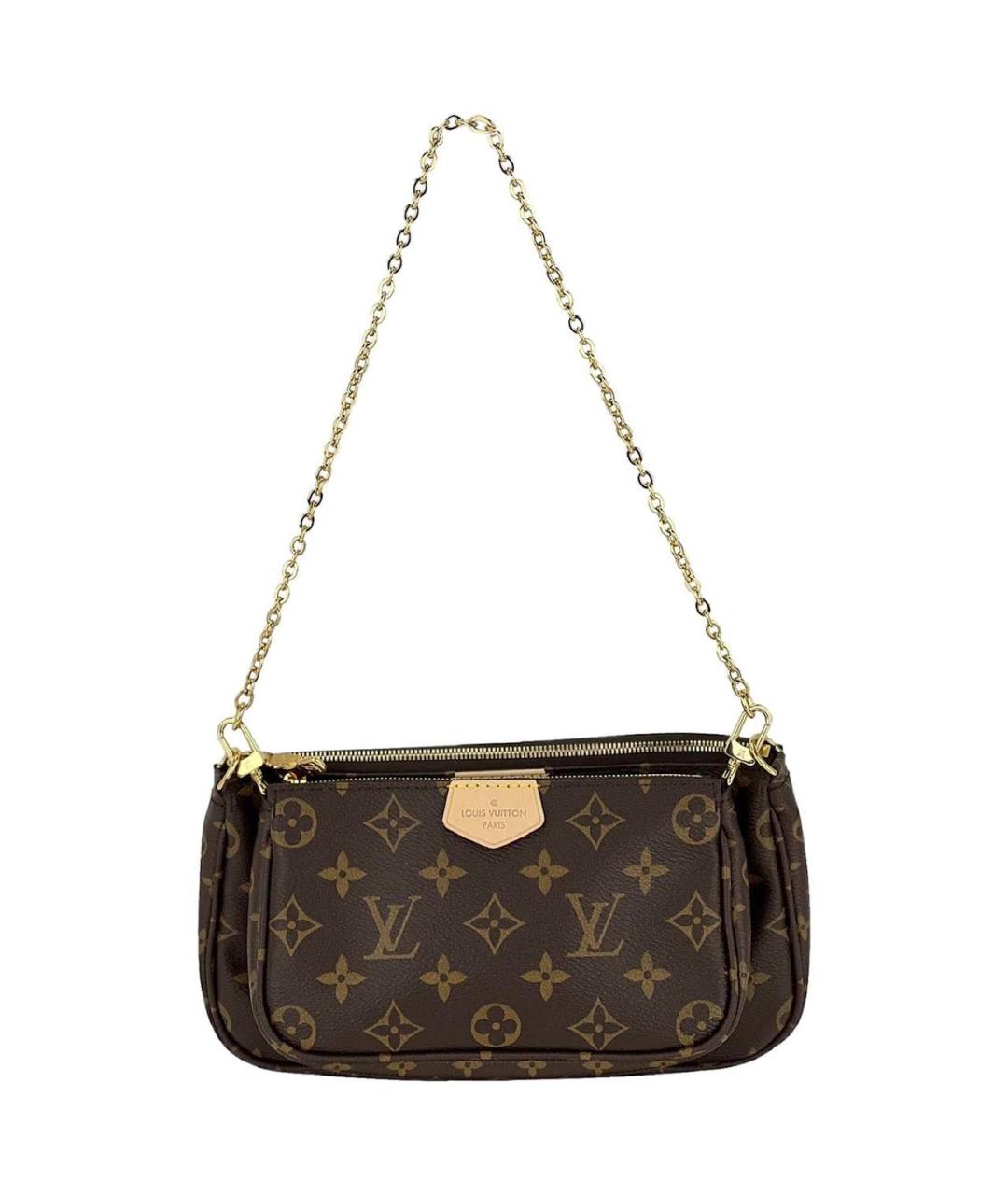 LOUIS VUITTON Коричневая кожаная сумка через плечо, фото 1