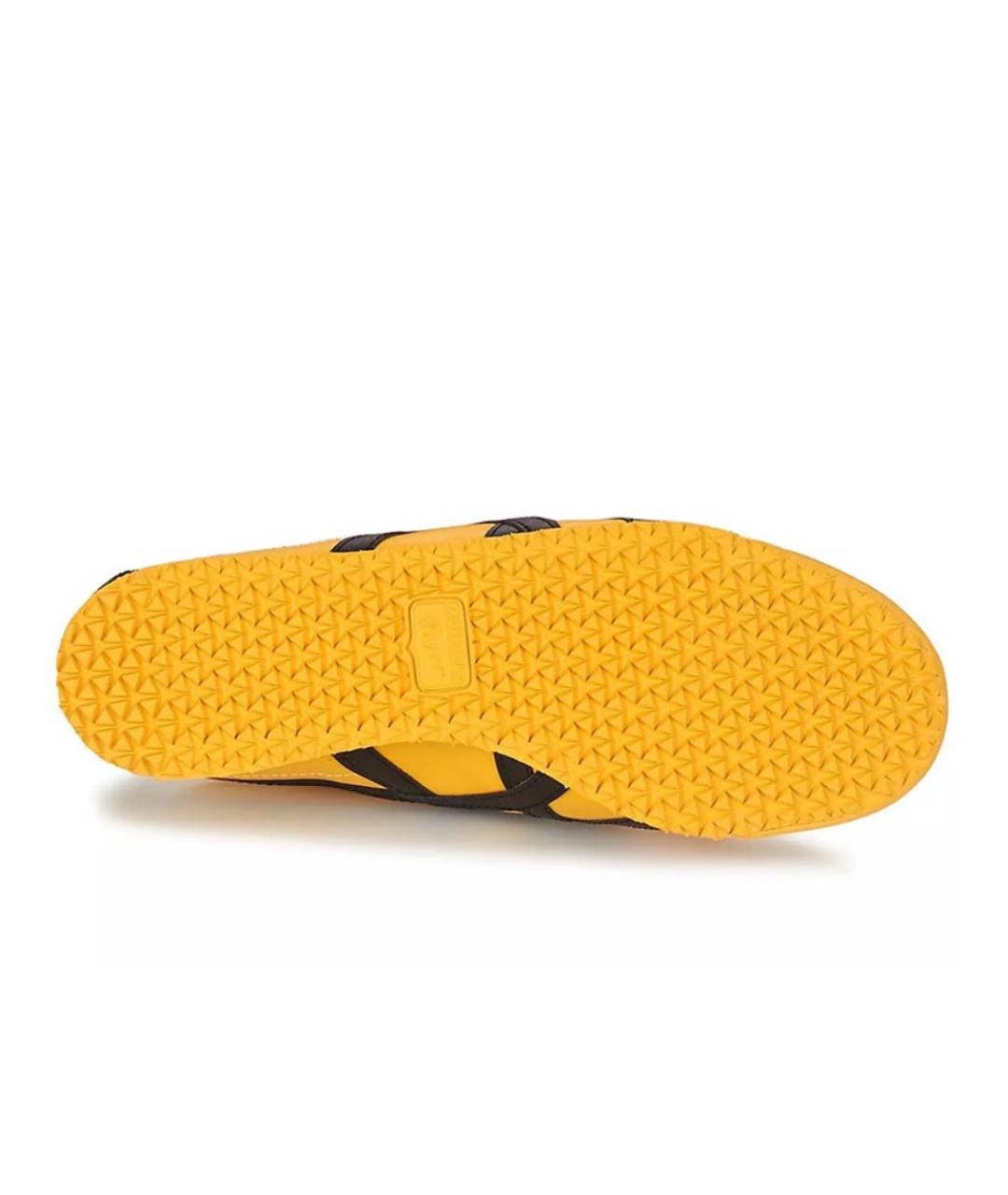 ASICS Желтые кожаные кроссовки, фото 3