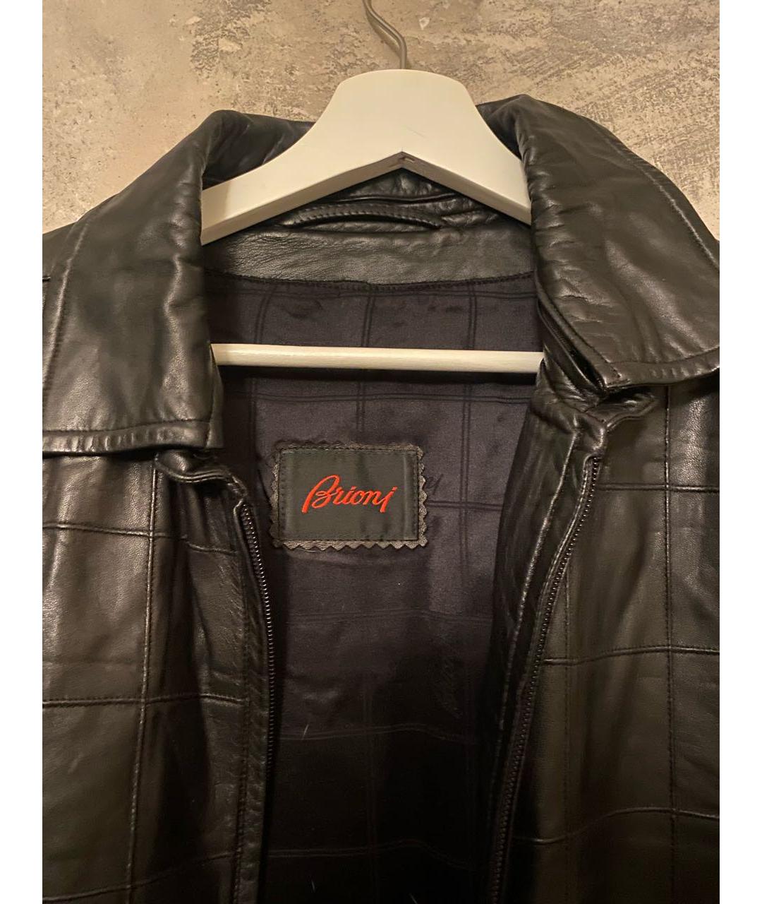 BRIONI Черная кожаная куртка, фото 2