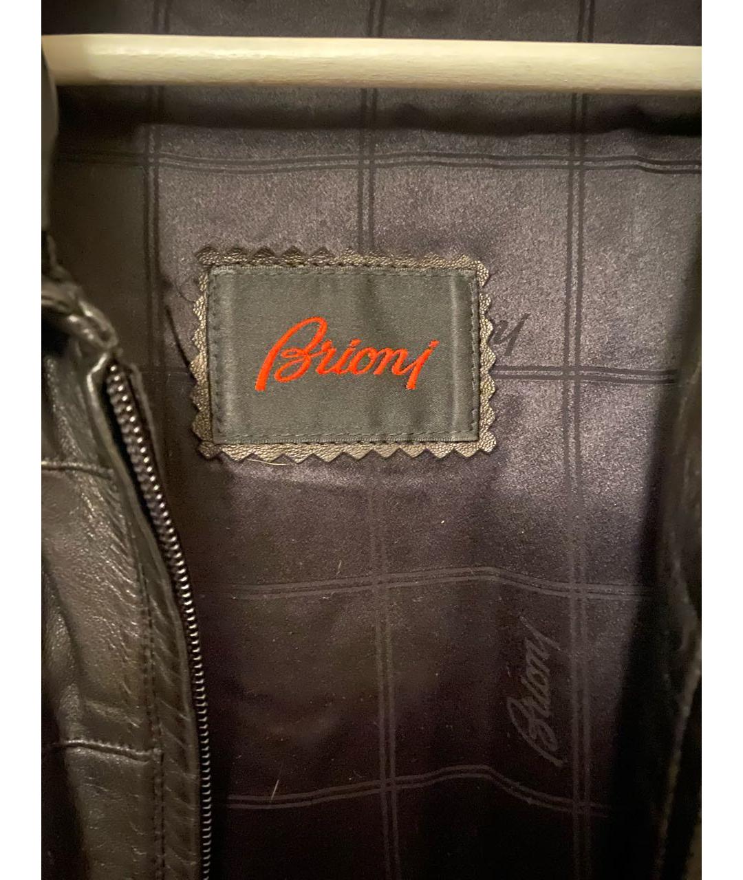 BRIONI Черная кожаная куртка, фото 3