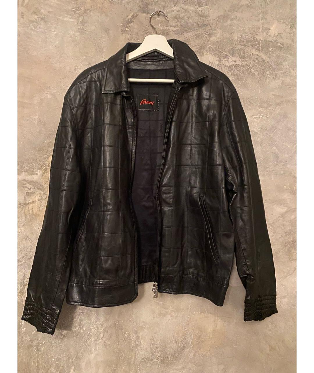 BRIONI Черная кожаная куртка, фото 7