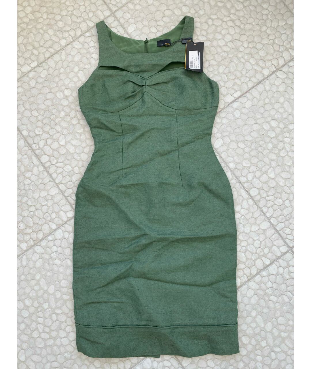 FENDI Зеленые коктейльное платье, фото 4