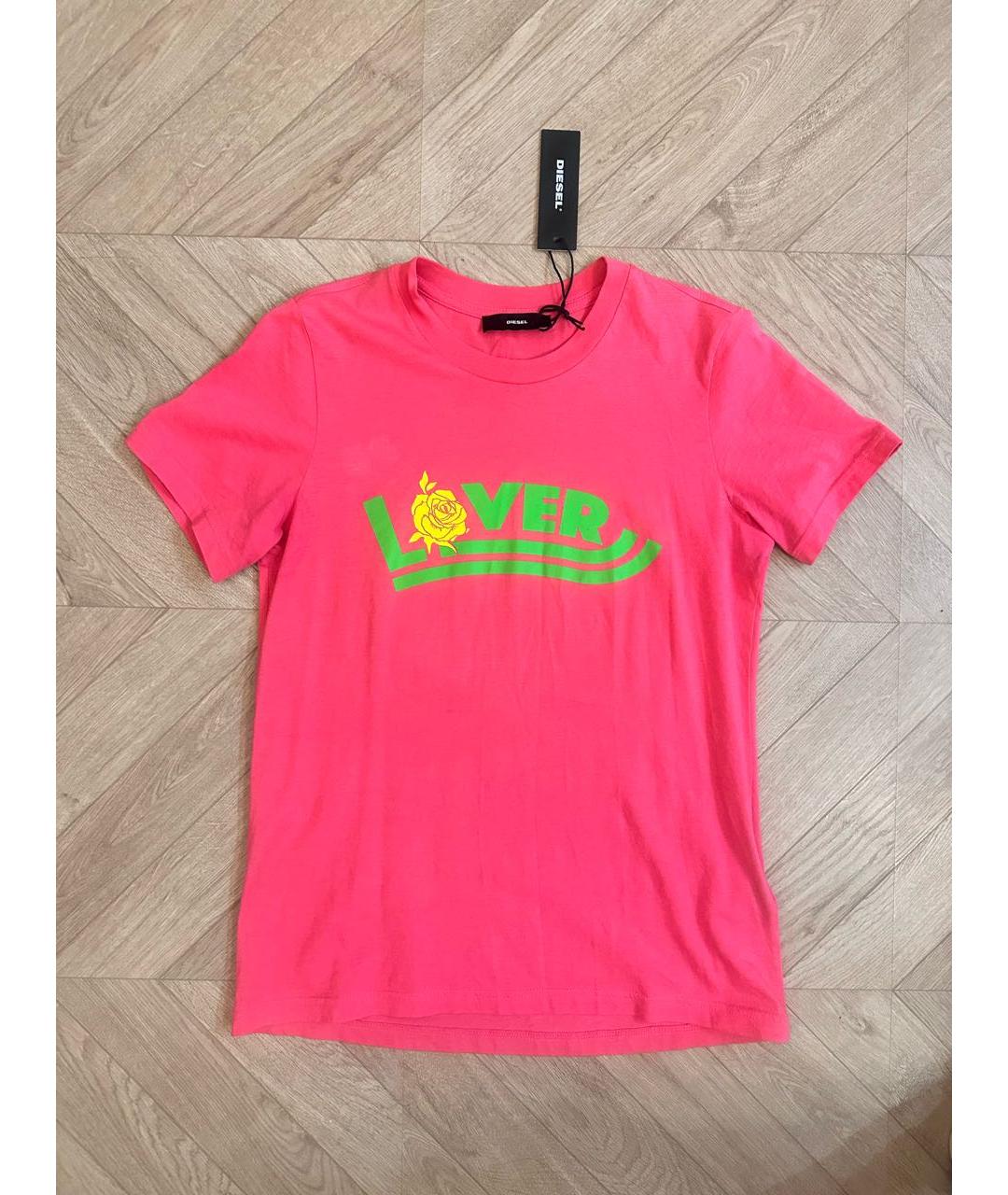 DIESEL Розовая хлопковая футболка, фото 4