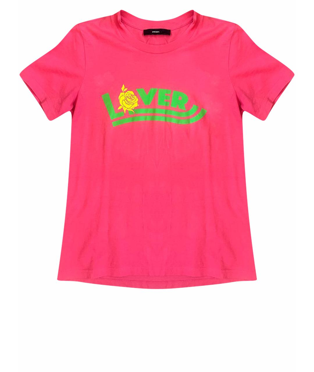 DIESEL Розовая хлопковая футболка, фото 1