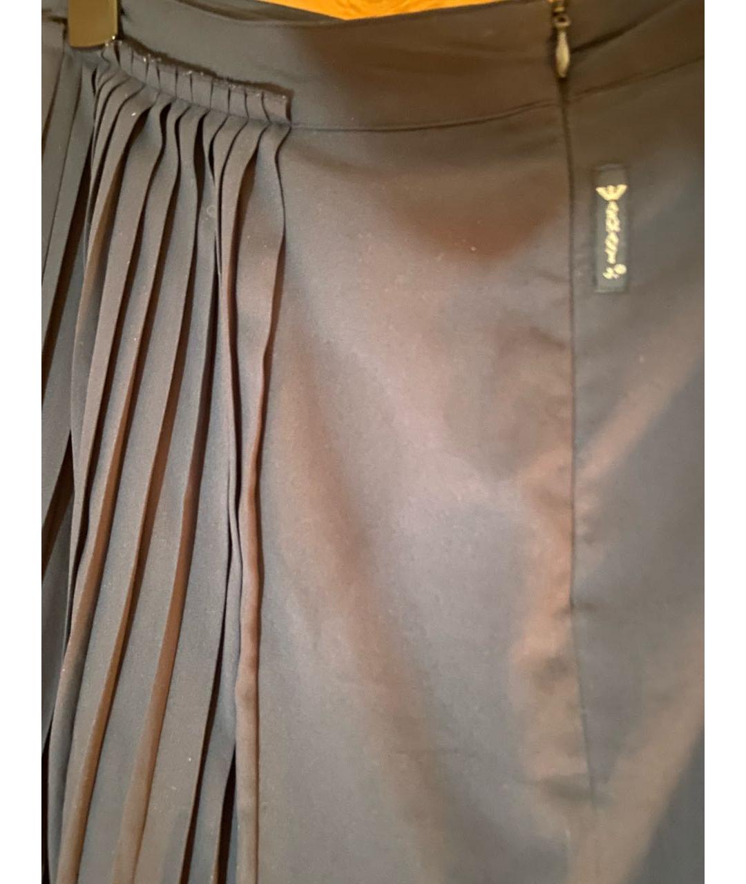 ARMANI JEANS Темно-синяя полиэстеровая юбка миди, фото 3