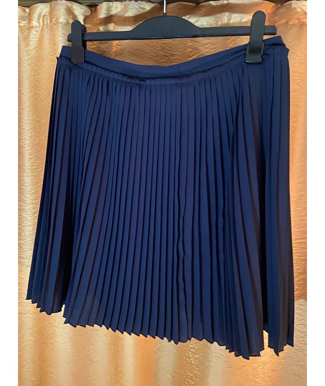 ARMANI JEANS Темно-синяя полиэстеровая юбка миди, фото 6