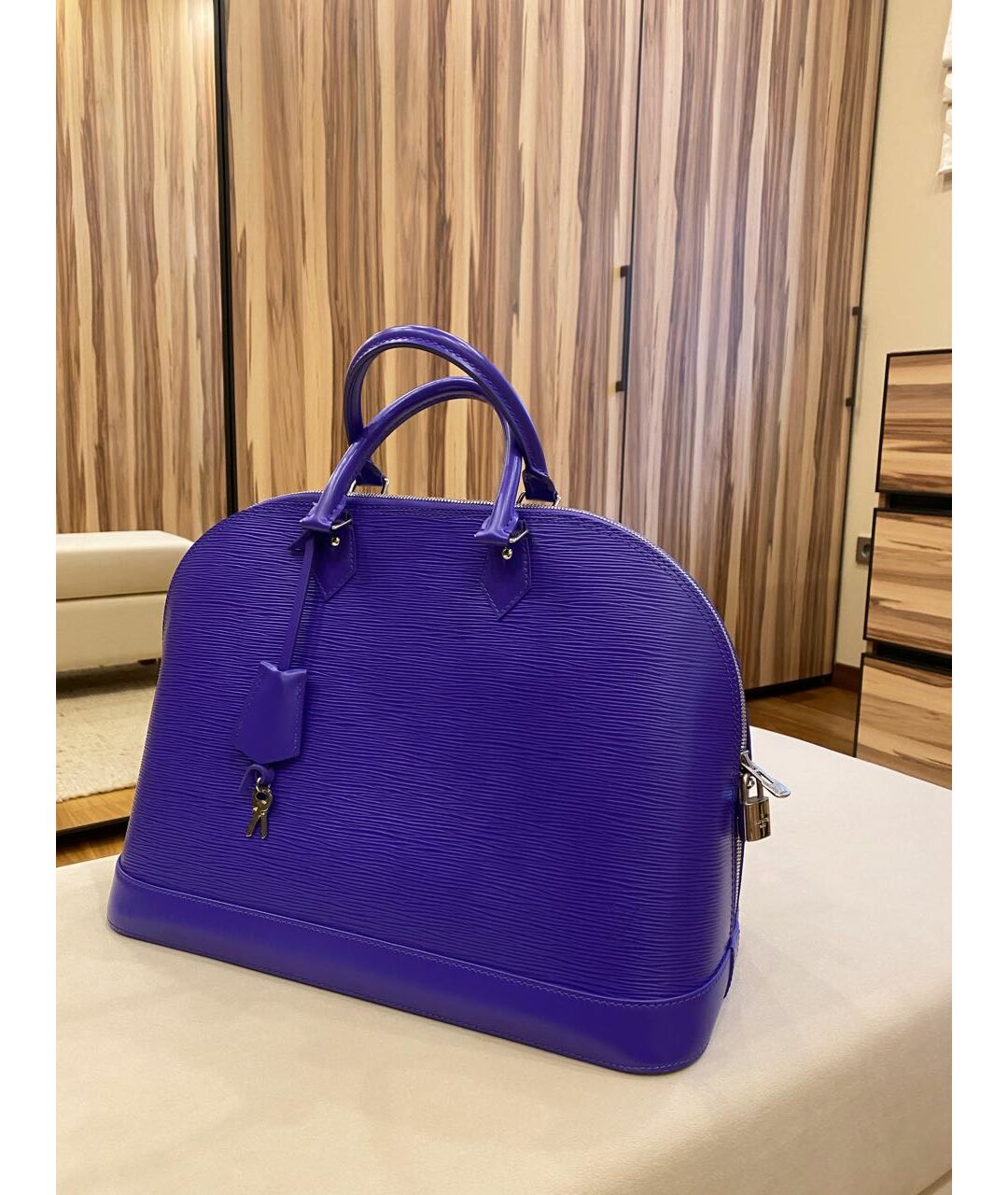 LOUIS VUITTON PRE-OWNED Фиолетовая кожаная дорожная/спортивная сумка, фото 6