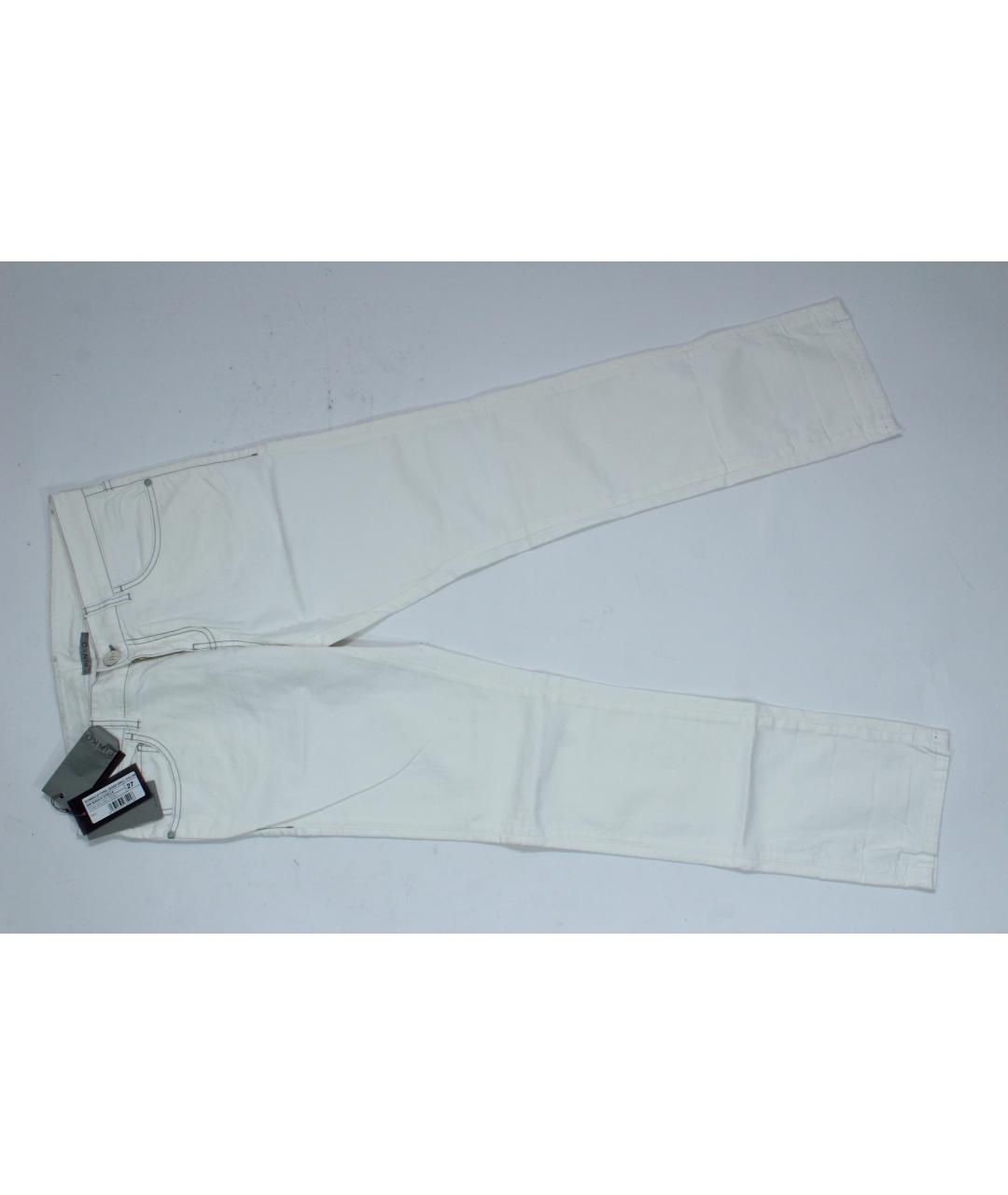 PINKO Белые хлопко-эластановые прямые джинсы, фото 3