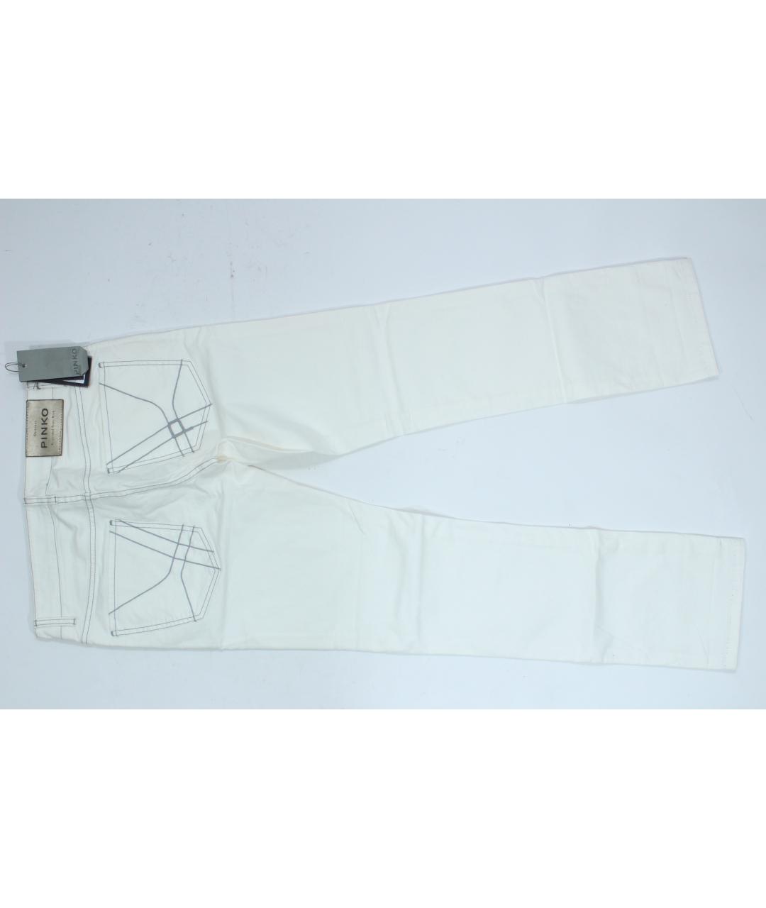 PINKO Белые хлопко-эластановые прямые джинсы, фото 8