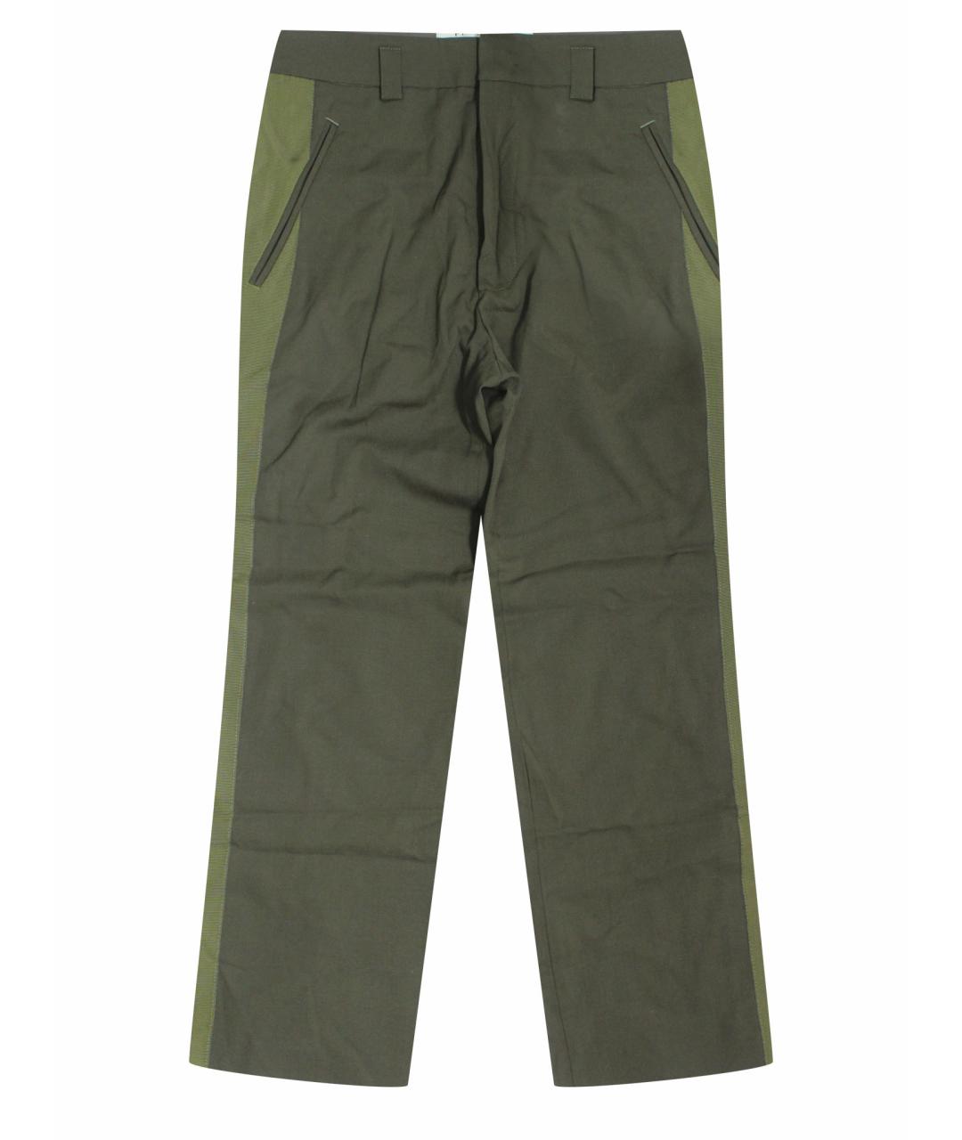 PINKO Зеленые шерстяные брюки узкие, фото 1