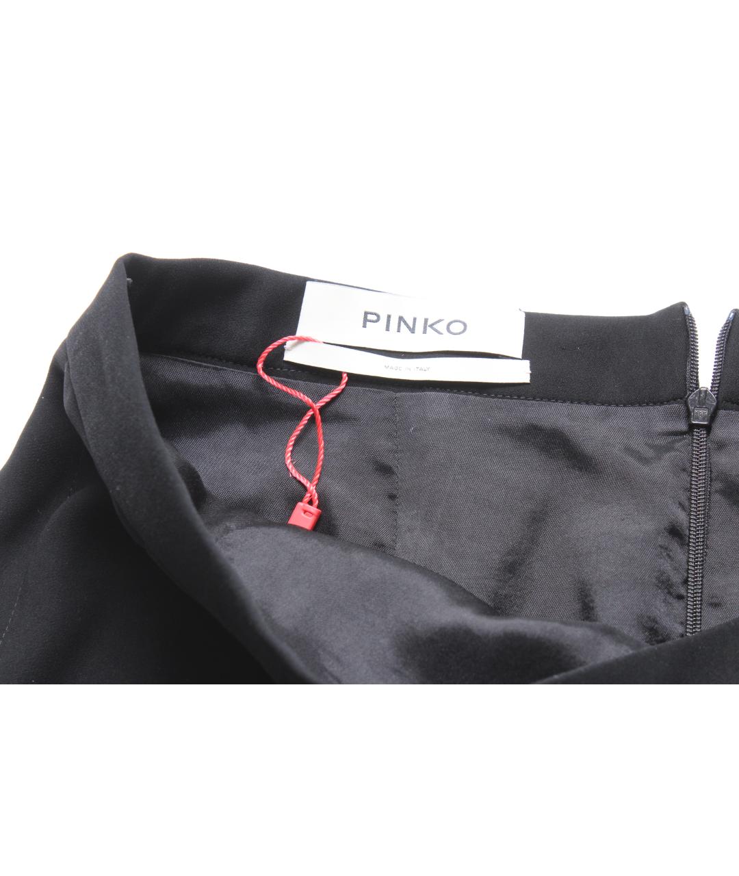 PINKO Черная полиэстеровая юбка миди, фото 4