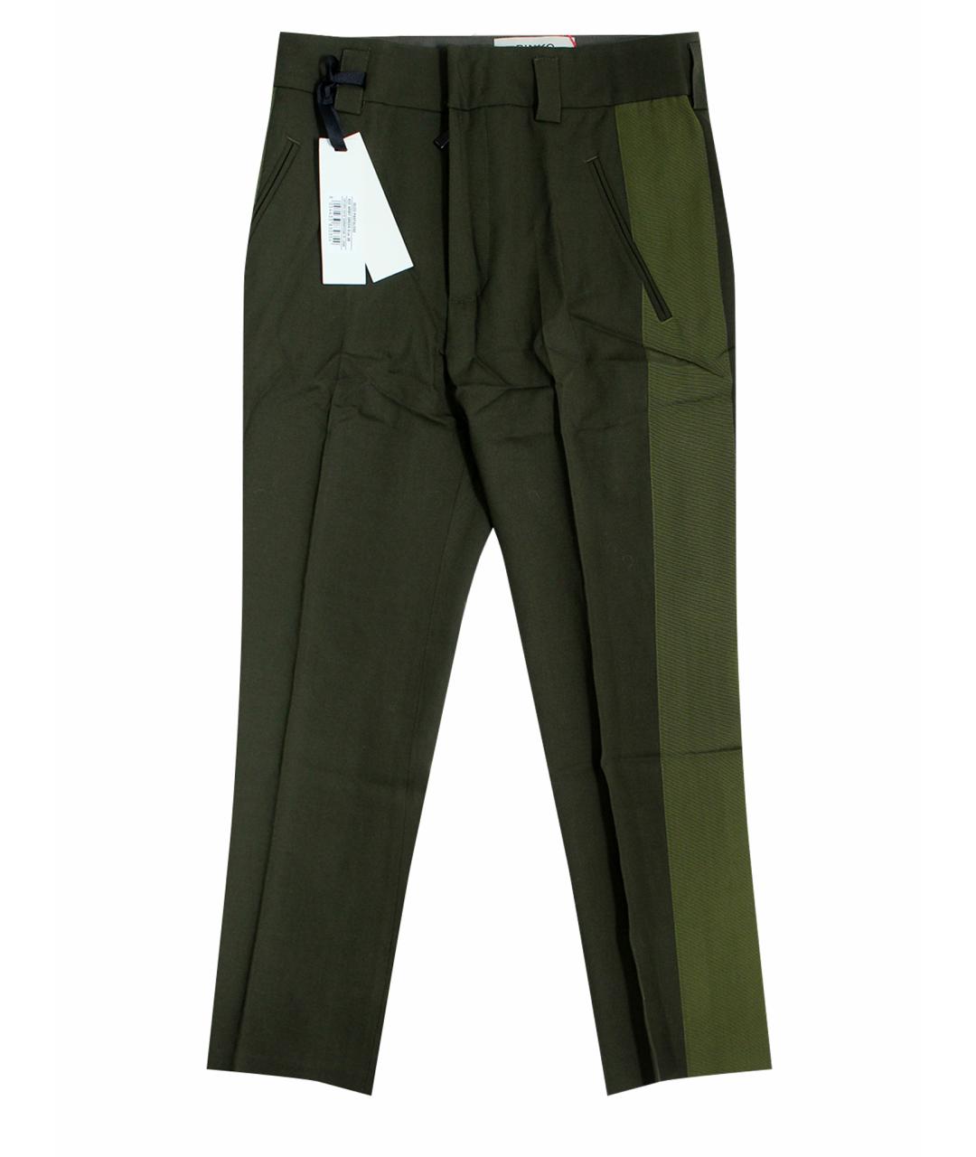 PINKO Зеленые полиамидовые брюки узкие, фото 1